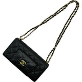 シャネル CHANEL マトラッセフラップチェーンウォレット AP3465 ブラック/ゴールド金具 キャビアスキン レディース ウォレットチェーン