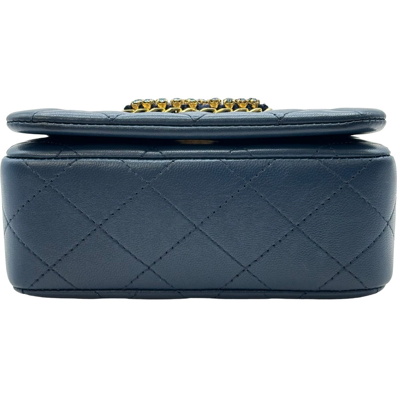 シャネル CHANEL ミニマトラッセ AS2599 ブルー ゴールド金具