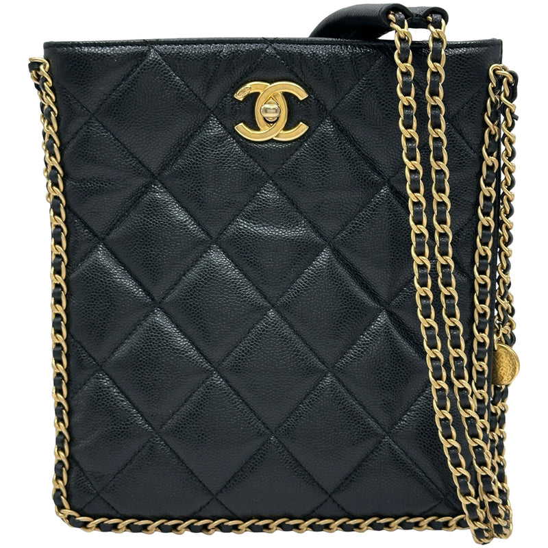 シャネル CHANEL スモールショッピングバッグ AS3470 ブラック
