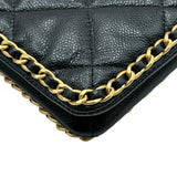 シャネル CHANEL スモールショッピングバッグ AS3470 ブラック ゴールド金具 キャビアスキン レディース ショルダーバッグ