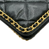 シャネル CHANEL スモールショッピングバッグ AS3470 ブラック ゴールド金具 キャビアスキン レディース ショルダーバッグ