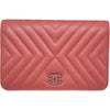 シャネル CHANEL マトラッセチェーンウォレット A84444 28番台 ピンク シルバー金具 カーフスキン レディース ウォレットチェーン