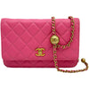 シャネル CHANEL ココボールマトラッセチェーンウォレット AP1450 29番台 ピンク ゴールド金具 ラムスキン レディース ウォレットチェーン