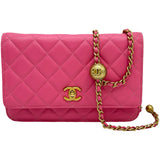 シャネル CHANEL ココボールマトラッセチェーンウォレット AP1450 29番台 ピンク ゴールド金具 ラムスキン レディース ウォレットチェーン