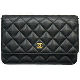シャネル CHANEL マトラッセチェーンウォレット AP0250 ブラック ゴールド金具 キャビアスキン レディース ショルダーバッグ