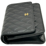 シャネル CHANEL マトラッセチェーンウォレット AP0250 ブラック ゴールド金具 キャビアスキン レディース ショルダーバッグ