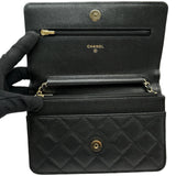 シャネル CHANEL マトラッセチェーンウォレット AP3600 ブラック ゴールド金具 シャイニーキャビアスキン レディース ウォレットチェーン