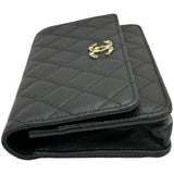 シャネル CHANEL マトラッセチェーンウォレット AP3600 ブラック ゴールド金具 シャイニーキャビアスキン レディース ウォレットチェーン