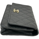 シャネル CHANEL マトラッセチェーンウォレット AP3600 ブラック ゴールド金具 シャイニーキャビアスキン レディース ウォレットチェーン