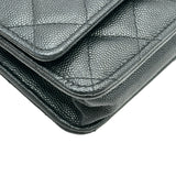 シャネル CHANEL マトラッセチェーンウォレット AP3600 ブラック ゴールド金具 シャイニーキャビアスキン レディース ウォレットチェーン