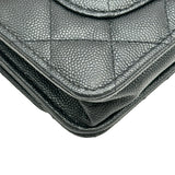 シャネル CHANEL マトラッセチェーンウォレット AP3600 ブラック ゴールド金具 シャイニーキャビアスキン レディース ウォレットチェーン