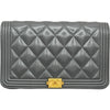 シャネル CHANEL ボーイシャネルチェーンウォレット AP1117 ダークグレー/ゴールド金具 キャビアスキン レディース ウォレットチェーン