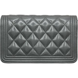 シャネル CHANEL ボーイシャネルチェーンウォレット AP1117 ダークグレー/ゴールド金具 キャビアスキン レディース ウォレットチェーン