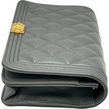 シャネル CHANEL ボーイシャネルチェーンウォレット AP1117 ダークグレー/ゴールド金具 キャビアスキン レディース ウォレットチェーン
