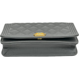 シャネル CHANEL ボーイシャネルチェーンウォレット AP1117 ダークグレー/ゴールド金具 キャビアスキン レディース ウォレットチェーン