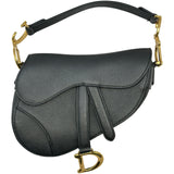 クリスチャン・ディオール Christian Dior ミニサドルバッグ ブラック/ゴールド金具 レザー レディース ショルダーバッグ