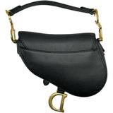 クリスチャン・ディオール Christian Dior ミニサドルバッグ ブラック/ゴールド金具 レザー レディース ショルダーバッグ