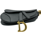クリスチャン・ディオール Christian Dior ミニサドルバッグ ブラック/ゴールド金具 レザー レディース ショルダーバッグ