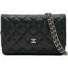 シャネル CHANEL マトラッセチェーンウォレット AP0250 ブラック シルバー金具 キャビアスキン レディース ウォレットチェーン