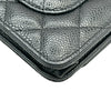 シャネル CHANEL マトラッセチェーンウォレット AP0250 ブラック シルバー金具 キャビアスキン レディース ウォレットチェーン