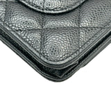 シャネル CHANEL マトラッセチェーンウォレット AP0250 ブラック シルバー金具 キャビアスキン レディース ウォレットチェーン