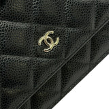 シャネル CHANEL マトラッセチェーンウォレット AP0250 ブラック シルバー金具 キャビアスキン レディース ウォレットチェーン