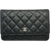 シャネル CHANEL マトラッセチェーンウォレット AP0250 ブラック シルバー金具 キャビアスキン レディース ウォレットチェーン