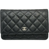 シャネル CHANEL マトラッセチェーンウォレット AP0250 ブラック シルバー金具 キャビアスキン レディース ウォレットチェーン