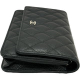 シャネル CHANEL マトラッセチェーンウォレット AP0250 ブラック シルバー金具 キャビアスキン レディース ウォレットチェーン
