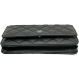 シャネル CHANEL マトラッセチェーンウォレット AP0250 ブラック シルバー金具 キャビアスキン レディース ウォレットチェーン