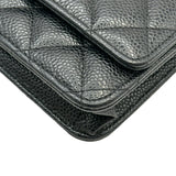 シャネル CHANEL マトラッセチェーンウォレット AP0250 ブラック シルバー金具 キャビアスキン レディース ウォレットチェーン