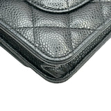 シャネル CHANEL マトラッセチェーンウォレット AP0250 ブラック シルバー金具 キャビアスキン レディース ウォレットチェーン
