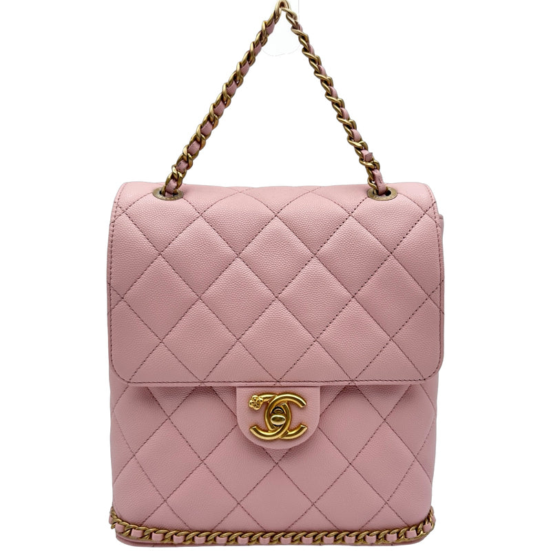シャネル CHANEL マトラッセチェーンバックパック AS4490 ライトピンク
