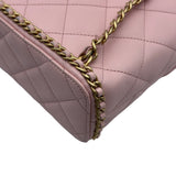 シャネル CHANEL マトラッセチェーンバックパック AS4490 ライトピンク ゴールド金具 キャビアスキン レディース リュック・デイパック