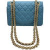 シャネル CHANEL 2.55ミニチェーンショルダーバッグ AS0874 29番台 ライトブルー ゴールド金具 エイジドカーフスキン レディース ショルダーバッグ