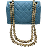 シャネル CHANEL 2.55ミニチェーンショルダーバッグ AS0874 29番台 ライトブルー ゴールド金具 エイジドカーフスキン レディース ショルダーバッグ