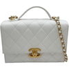 シャネル CHANEL トップハンドルミニフラップバッグ AS2796 ホワイト ゴールド金具 ラムスキン レディース ショルダーバッグ
