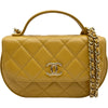 シャネル CHANEL ココマークチェーンショルダー AP3367 イエロー ゴールド金具 カーフスキン レディース ショルダーバッグ
