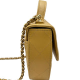 シャネル CHANEL ココマークチェーンショルダー AP3367 イエロー ゴールド金具 カーフスキン レディース ショルダーバッグ