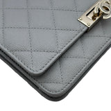 シャネル CHANEL ココロックチェーンウォレット A80766 29番台 グレー ゴールド金具 キャビアスキン レディース ショルダーバッグ