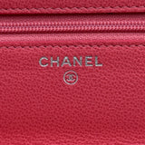 シャネル CHANEL ハーフココチェーンウォレット A48654 27番台 サーモンピンク シルバー金具 キャビアスキン レディース ショルダーバッグ
