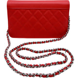 シャネル CHANEL ハーフココチェーンウォレット A48654 27番台 サーモンピンク シルバー金具 キャビアスキン レディース ショルダーバッグ