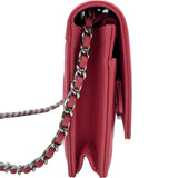 シャネル CHANEL ハーフココチェーンウォレット A48654 27番台 サーモンピンク シルバー金具 キャビアスキン レディース ショルダーバッグ