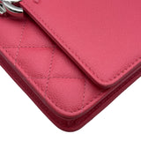 シャネル CHANEL ハーフココチェーンウォレット A48654 27番台 サーモンピンク シルバー金具 キャビアスキン レディース ショルダーバッグ