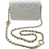 シャネル CHANEL マトラッセチェーンウォレット AP3479 ホワイト ゴールド金具 キャビアスキン レディース ショルダーバッグ