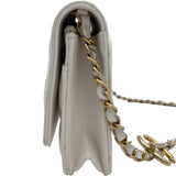 シャネル CHANEL マトラッセチェーンウォレット AP3479 ホワイト ゴールド金具 キャビアスキン レディース ショルダーバッグ