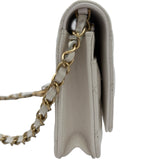 シャネル CHANEL マトラッセチェーンウォレット AP3479 ホワイト ゴールド金具 キャビアスキン レディース ショルダーバッグ