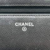 シャネル CHANEL マトラッセチェーンウォレット A69366 19番台 ブラック シルバー金具 キャビアスキン レディース ショルダーバッグ