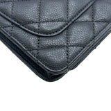 シャネル CHANEL マトラッセチェーンウォレット A69366 19番台 ブラック シルバー金具 キャビアスキン レディース ショルダーバッグ