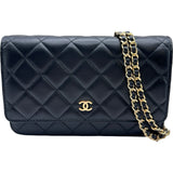 シャネル CHANEL マトラッセチェーンウォレット A33814 25番台 ブラック ゴールド金具 ラムスキン レディース ショルダーバッグ